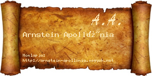 Arnstein Apollónia névjegykártya